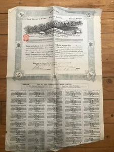 titre 5 actions: THE ST. IVES Consolidated Mines (UK) (J) - Picture 1 of 1