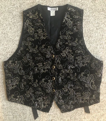 BLACK GLITTER  VEST - Mens L Costume Dance Party Holiday - See Msmts - Image 1 of 4