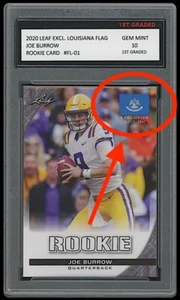 JOE BURROW 2020 LEAF LOUISIANA FLAG 1ST GRADED 10 ROOKIE CARD CINCINNATI BENGALS - Picture 1 of 1