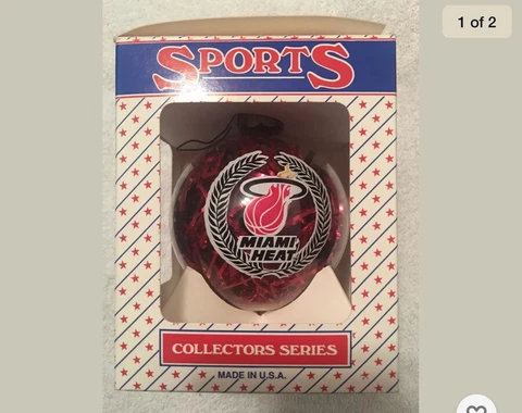 Nba Sports Collectors Series Glass Onament Miami Heat Cover