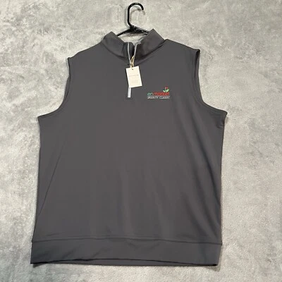 Peter Millar Vest Mens Large Gray Crown Sport Golf Lightweight 1/4 Zip - Image 1 of 4