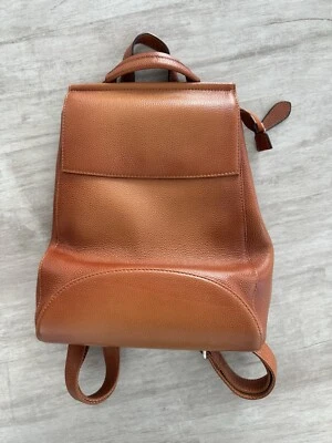 HESHE Pebbled Leather Back Pack Convertible Purse Caramel Color leather - Image 1 of 4