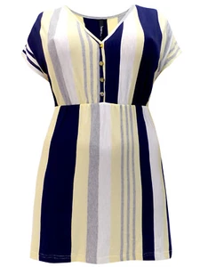 IVANS LADIES PLUS SIZE V- Neck Multi striped top (size 20 Only Now) - Picture 1 of 3
