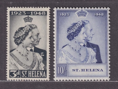 St Helena Scott 130-131 VF LH 1948 King George VI Silver Wedding Omnibus Set Cover