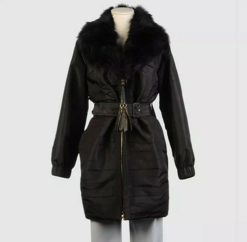 PRADA Cappotto giacca collare in pelliccia taglia UK 6 XS