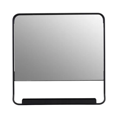 Black Square Mirror With Small Shelf Chic by House Doctor - Image 1 of 2