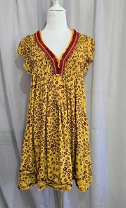 Poupette St Bath Dress s.S Yellow & Red Sasha Floral Mini Fringe  - Picture 1 of 9