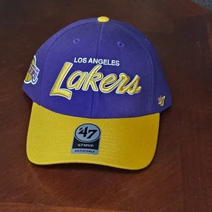 Los Angeles Lakers NBA '47 Brand Purple & Yellow/Gold Adjustable Cap Mütze Neu - Bild 1 von 4