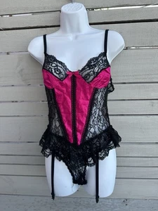 Vintage NAN FLOWER Baby Puppe Teddy rosa Satin Spitze Strumpfbänder Dessous Größe M - Bild 1 von 5