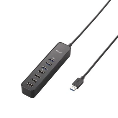 Elecom USB3.0 hub 7 black port with self / bus Compatible with both magnet [371] - Image 1 of 4