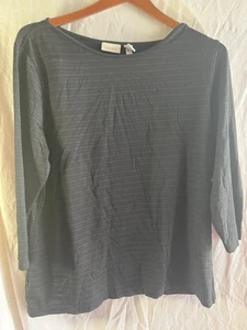 Pullover Chico's talla 2 o grande manga 3/4 negro tejido ajustado - Imagen 1 de 4