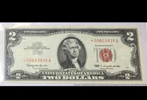 Low Serial Number $2 1963 Star Note Ultra Crisp Never Folded Vintage Historical - Picture 1 of 5