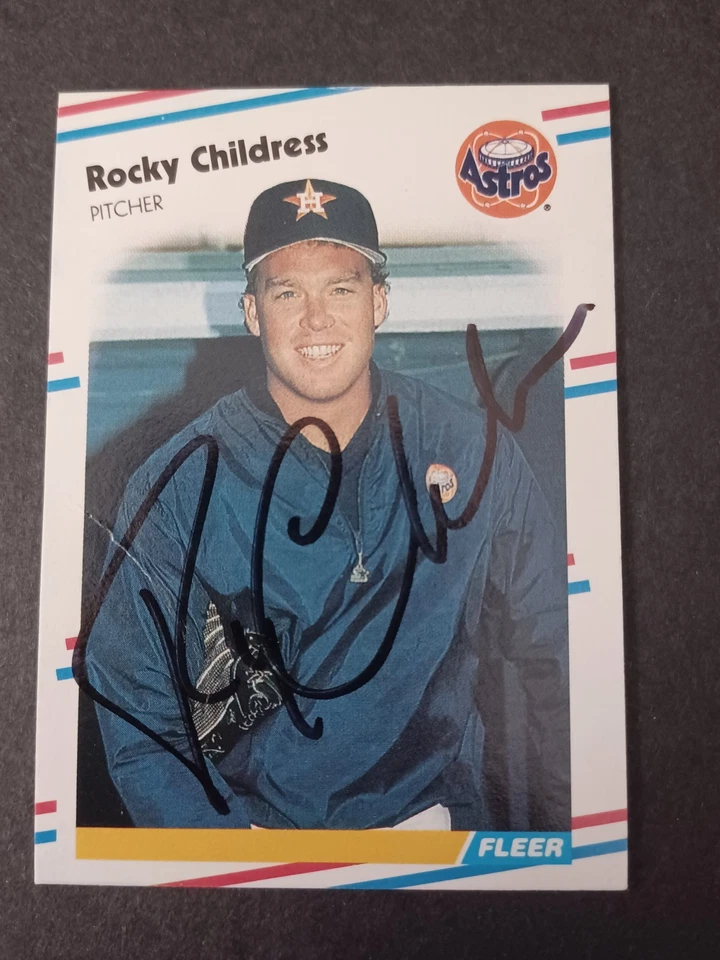 Rocky Childress Signed 1988 Fleer - Astros - Autographed - Image 1 of 1