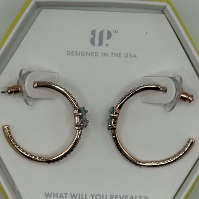 Bomb Party Hoop Earrings - Always Glowing RBP8515 - Rose Gold Plating - Image 1 of 4