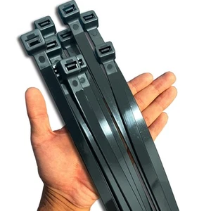 Black Zip Ties Heavy Duty 20 Inch Outdoor, 250lb Extra Large Cable Tie Wraps ... - Picture 1 of 6