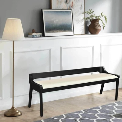 Rasmus Mid Century Wood Dining Bench - Image 1 of 4