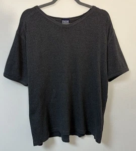 Vintage Structure Mens T Shirt Thermal Short Sleeves V Neck Gray Cotton XL - Picture 1 of 10