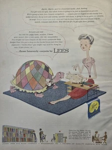 Lees Carpets Myrtle the Beautiful Turtle Lady Piggy Bank Vintage Print Ad 1955 - Picture 1 of 4