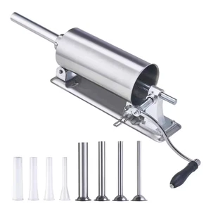 Manual Sausage Stuffer, 2.5 L/6 Lbs. Horizontal Sausage Machine with U-Type Clam - Picture 1 of 8
