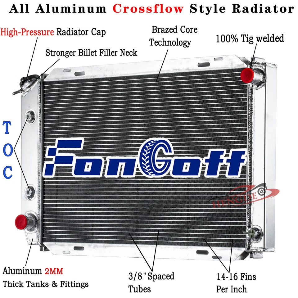 Radiador de aluminio de 3 filas para Ford Mustang LX GT SVT 79-93 1986 5,0 L V8 AT CC138 Foto 1 de 4