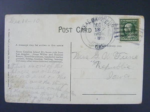 Republic Iowa IA & Seal Garden California ca 1910 4-Bar Cancels DPOs Postcard - Bild 1 von 2