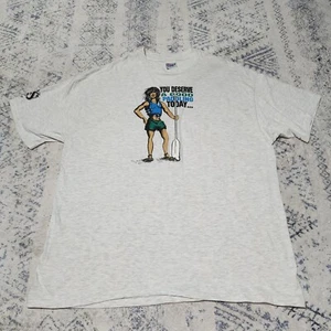 Vintage 90s Single Stitch Comedy Tshirt You Deserve A Good Paddling Today 2XL - Picture 1 of 8