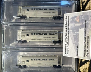 Bowser N Scale Set of 3 - Runner Lot Sterling Salt Cylindrical Hoppers - New! - Picture 1 of 7