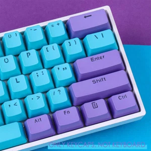 Blue Purple Keycaps Set Double Shot PBT OEM Profile for Cherry MX Mechanical - Picture 1 of 9