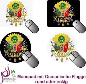 Mauspad Mausepad bedruckt mit Osmanische Flagge Osmanli Armasi Türkiye Istanbul - Bild 1 von 1