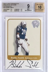 2002 Bubba Smith #30 Fleer Greats Game Auto BGS 9 AUTO 10 Throwbacks GOTG - Picture 1 of 2