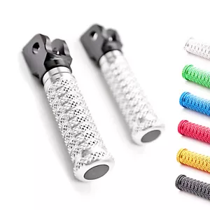 Juego de estriberas delanteras plateadas M-Grip Racing para Ducati Monster S4 916cc 00 01 02 - Imagen 1 de 7