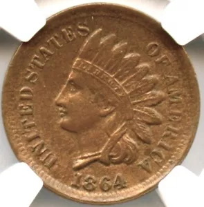 1864 Bronze Indian Cent, NGC MS65BN - Picture 1 of 3