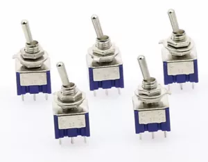 5x Mini-Kippschalter Ein/Aus/Ein, AN AUS AN, ON OFF ON Modellbau, LED, Micro NEU - Bild 1 von 1