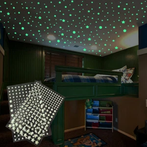 Étoiles / Points Fluorescentes Neon Adhésif Se S’Allument Au Obscurité Résine - Imagen 1 de 13