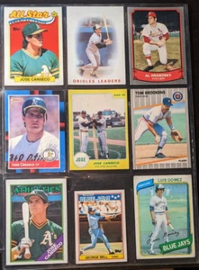 LOTE DE NUEVE TARJETAS DE BÉISBOL. José Canseco y más. tienda de estampillas de sal. - Imagen 1 de 5