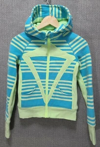 IVIVVA BY LULULEMON GIRLS FUN PRINT SCUBA THICK ZIP HOODIE GIRLS SIZE 10     B62 - Picture 1 of 11