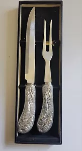 Arthur Court 2 Pc Carving Set Fish Koi Knife Fork Stainless Steel - Picture 1 of 4