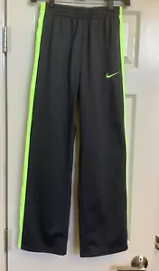 Nike Sweatpants Dark Gray And Neon Yellow Green Boys Size Large 645792-061 - Picture 1 of 4