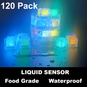 120Pcs LED Light Ice Cubes Waterproof Luminous For Party Wedding Home Decoration - Picture 1 of 10