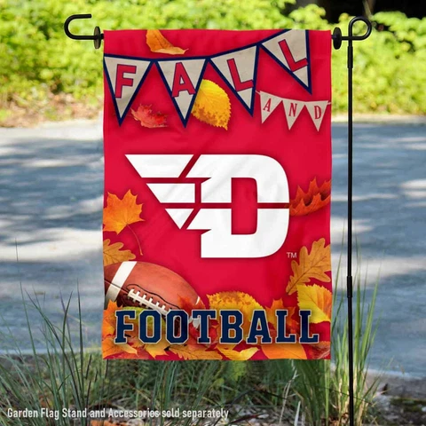 Dayton Flyers Fall Leaves Football Season Garden Flag and Yard Banner Cover