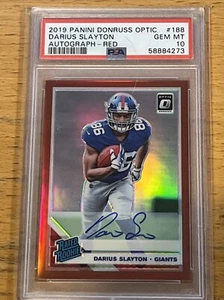 2019 Donruss Optic #188 Red Auto /50 RC PSA 10 POP 2 Darius Slayton ROOKIE 🔥 - Picture 1 of 2