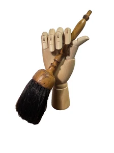 Antique Shaker Brush Round Black Horsehair Maple Wood Turned Handle Clothes #10 - Picture 1 of 13