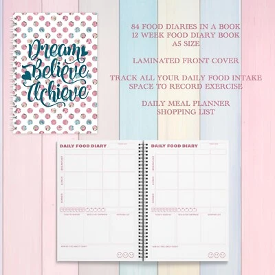 BUTTERFLIES & FAIRIES DIET DIARY A5 SLIMMING 12 WEEK FOOD DIET DIARY BOOK 84 DAILY FOOD DIARIES