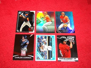 CARLOS CORREA ASTROS PREMIUM ROOKIE CARD AND INSERT LOT 6 DIFFERENT (LR2) - Picture 1 of 1