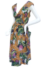 Vestido Camisa Prestige De Chofflet French Tea Peasant Sin Mangas Años 80 De Colección - Imagen 1 de 8