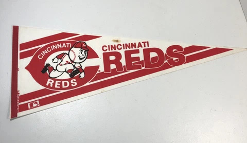 Official MLB CINCINNATI REDS Full Size 12x30 Felt Pennant Trench MFG Co VTG 1987 Cover