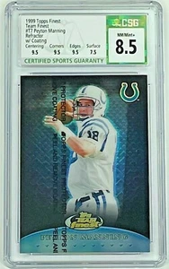 1999 Topps Team Finest Blue Refractor #T7 Peyton Manning #032/150 CSG 8.5 - Picture 1 of 5
