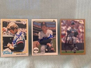 Vintage Autographed Baseball Cards Jamie Moyer, Atlee Hammaker, Dave Goltz  EX