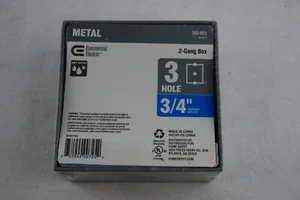NEW COMMERCIAL ELECTRIC METAL 782 852 2 GANG BOX 3 HOLE 3/4" - Picture 1 of 6