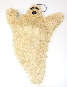 Vintage Halloween Hanging Ghost Decor Wire Frame Plastic Craft Discoloration 14" - Picture 1 of 6